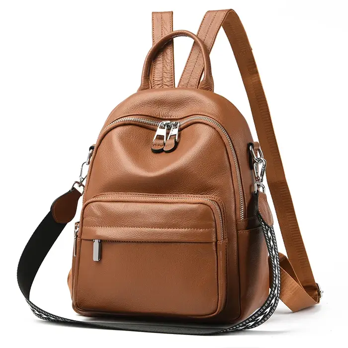 Sacs à dos de luxe en cuir véritable pour femmes, sac d'école à la mode, sac à dos multifonctionnel 