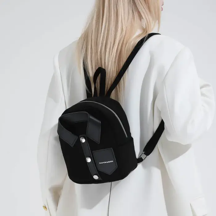Petit sac à dos Punk veste Design sac à bandoulière pour adolescent mode sac à dos personnalité sac d'école mignon dame filles téléphone sac à main