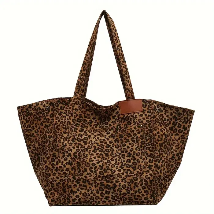 Sac fourre-tout élégant imprimé léopard pour femmes