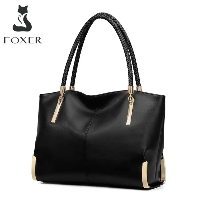 FOXER marque élégant femmes en cuir de vachette sac à main femme sac à bandoulière Design de luxe dame grande capacité