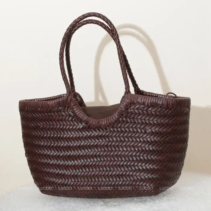 Sacs à main femmes en cuir véritable sac à bandoulière tissage sac à provisions décontracté Vintage grand fourre-tout