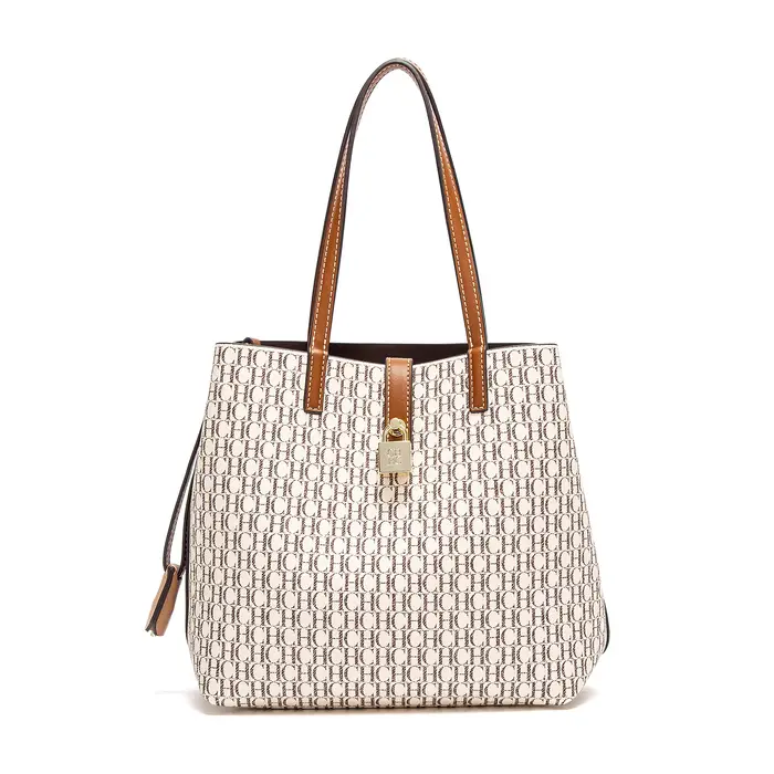 CHCH Sac fourre-tout Printemps Grande capacité Sac à main Simple Beige 27x12x22cm