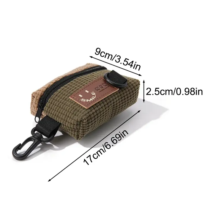 Mini pochette en velours côtelé pour clés et écouteurs