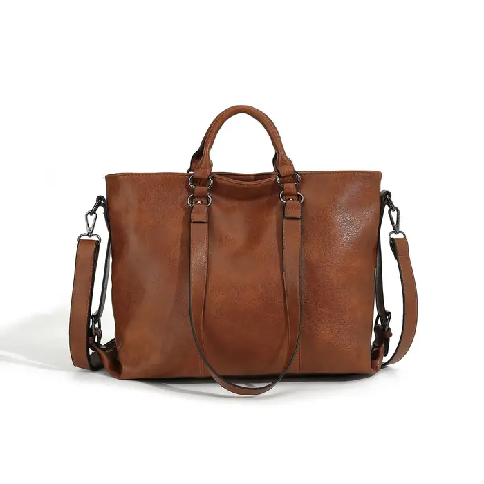 Sac à main rétro en cuir souple pour femmes