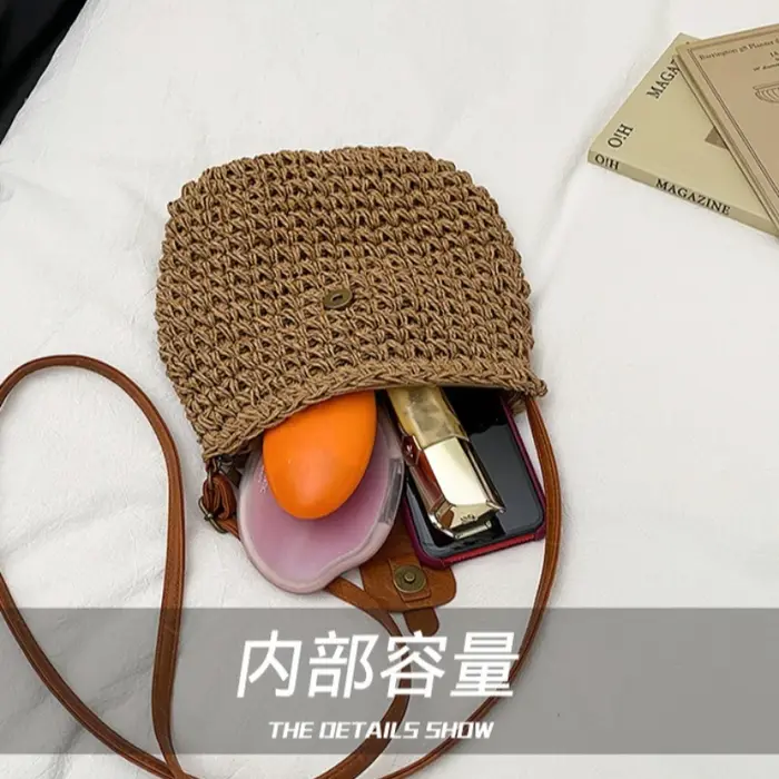 Petits sacs à bandoulière en paille tressée pour femmes
