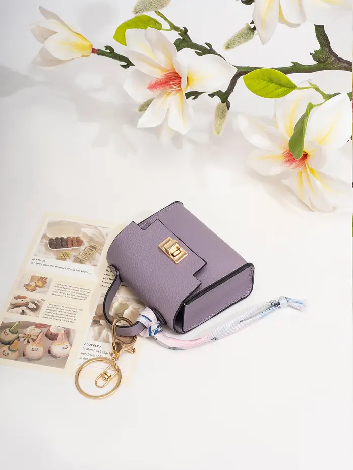 Mini sac carré tendance avec porte-clés