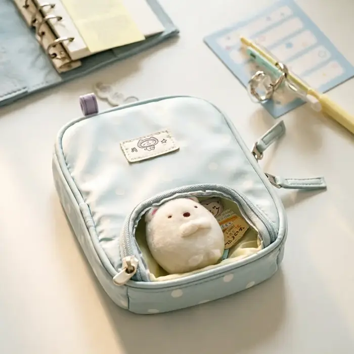 Pochette de rangement pour passeport à motif de points coréens