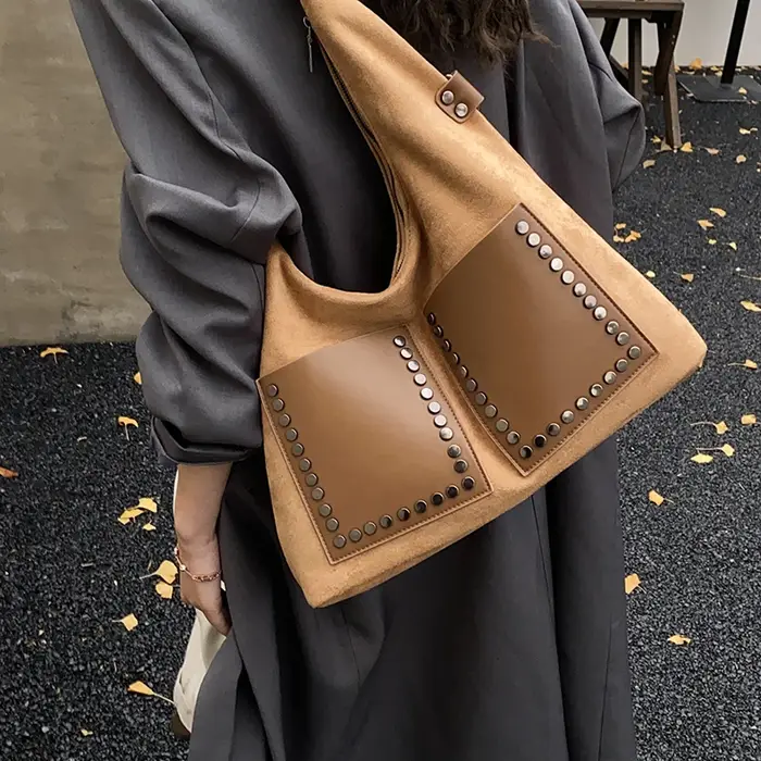 PU paillettes fermeture éclair Patchwork fourre-tout décontracté 2026 nouveaux sacs de mode grande capacité haute