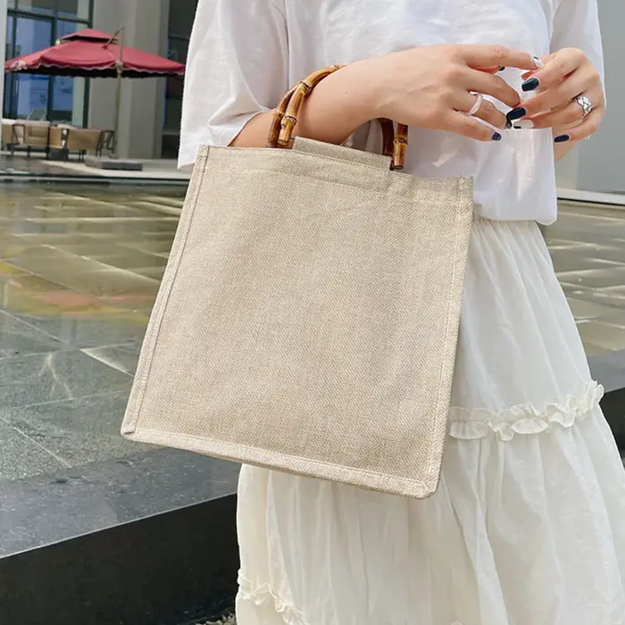 Sac à main en toile de Jute pour femmes et filles