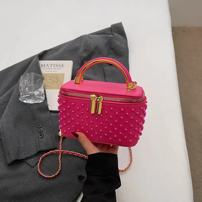 Sac à main élégant en perles pour femme, nouvelle collection printemps 2026, sac seau charmant avec 