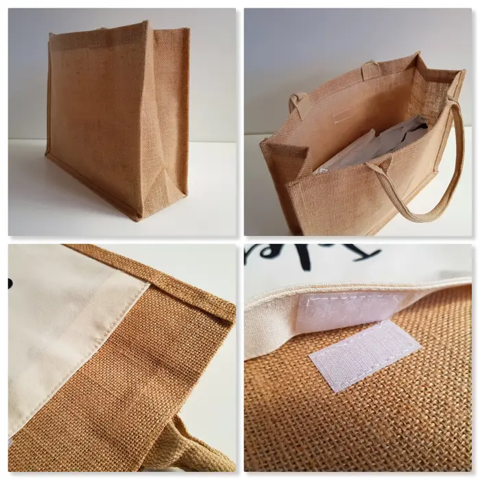 Sacs fourre-tout personnalisés de sac de plage en toile de jute