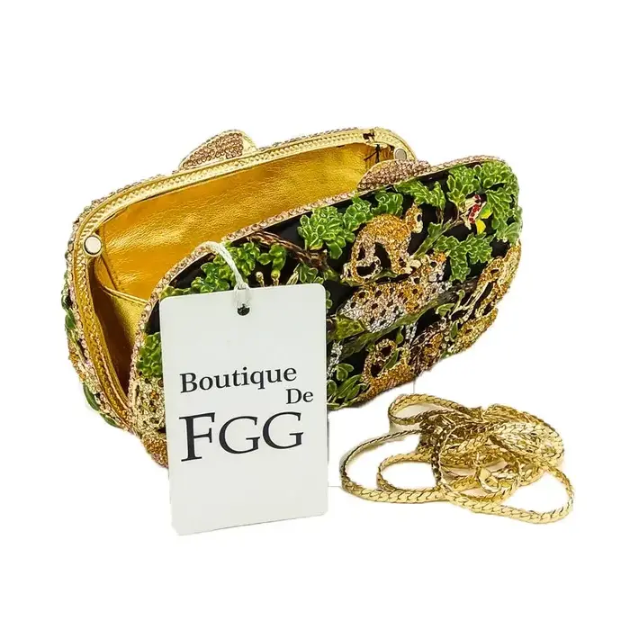 Boutique De FGG forêt Jungle femmes cristal animaux sacs De soirée fête strass sac à main mariée mariage pochette