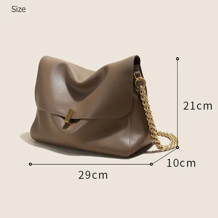 Sac à bandoulière en cuir De vache véritable pour femmes, sac à main tendance avec chaîne, grande ca