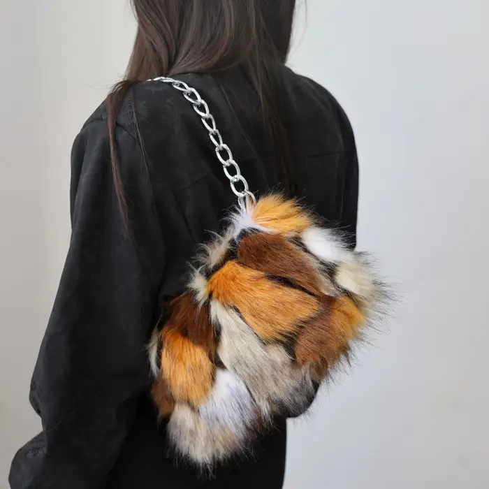 Sac à main de luxe en peluche pour femmes