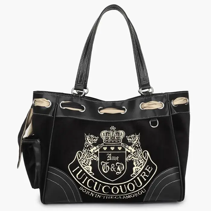 Sac à Main à Poignée Supérieure en Denim Bleu et Rose pour Femme