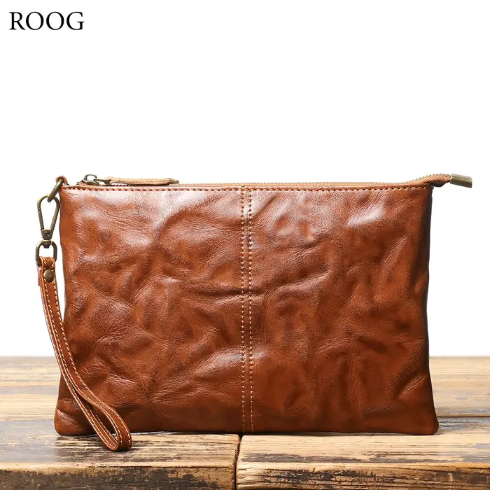 ROOG Portefeuille pochette en cuir vintage intemporel