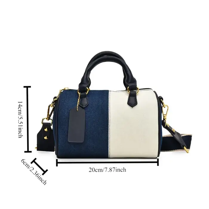 Patchwork Colorblock Mini sacs à main pour femmes Denim épaule