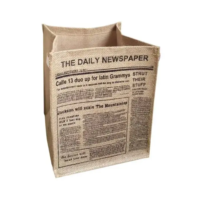 E8BD – en toile jute réutilisable, panier rangement pliable en lin, organisateur d'épicerie, boîte d