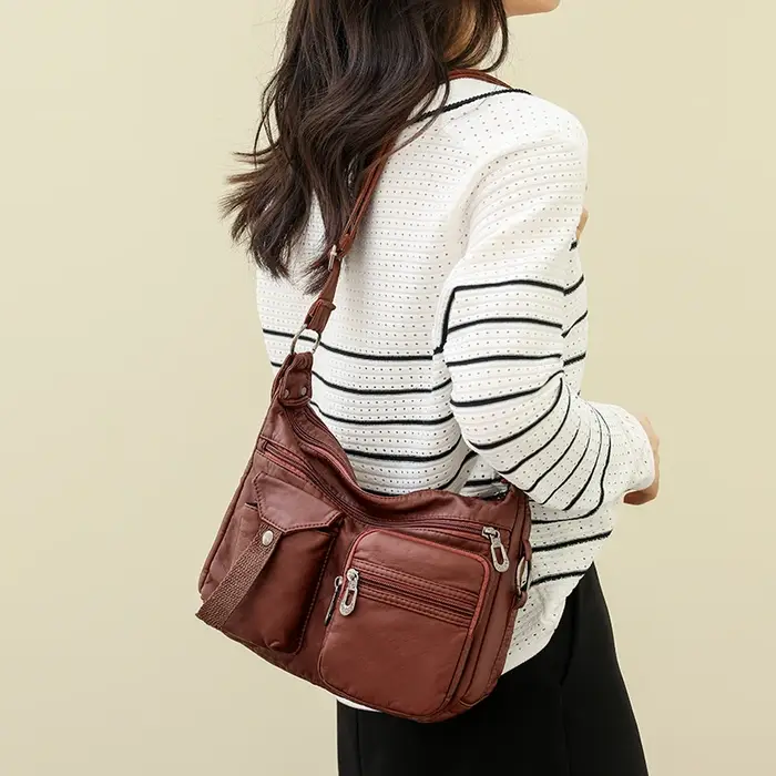 Sac à bandoulière de loisirs en cuir pour femmes