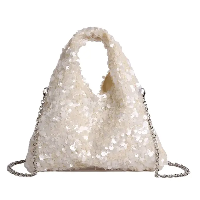 Sac à bandoulière carré à paillettes brillantes pour femmes