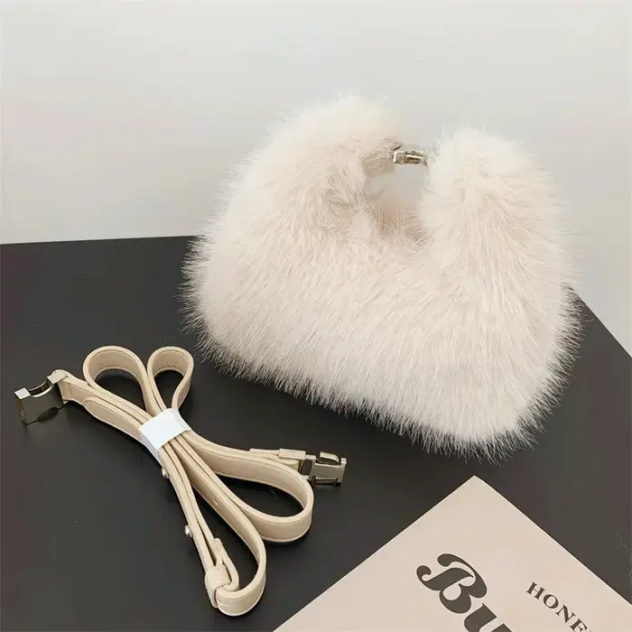 Sacs à bandoulière de luxe en fausse fourrure pour femmes