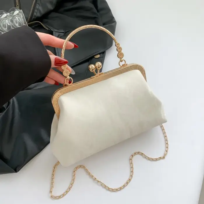 Sac à main de soirée en velours doré pour femme