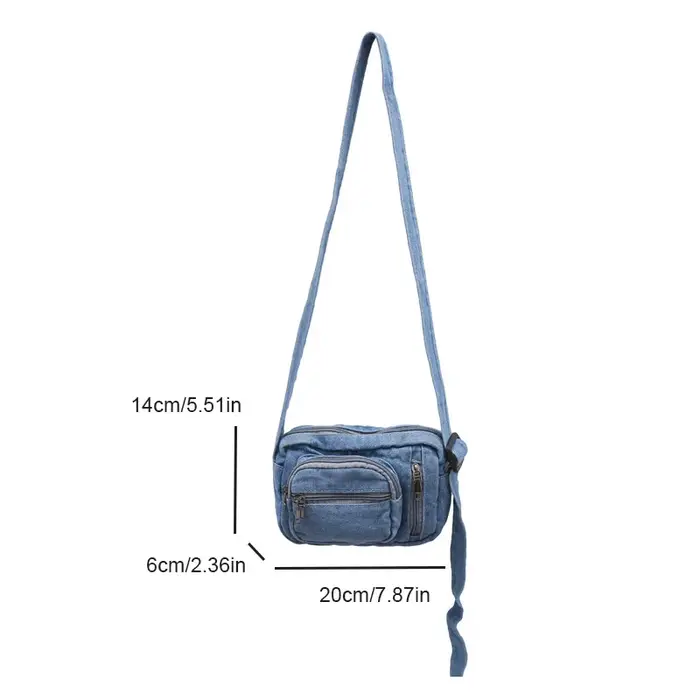 Petit sac à bandoulière classique en denim