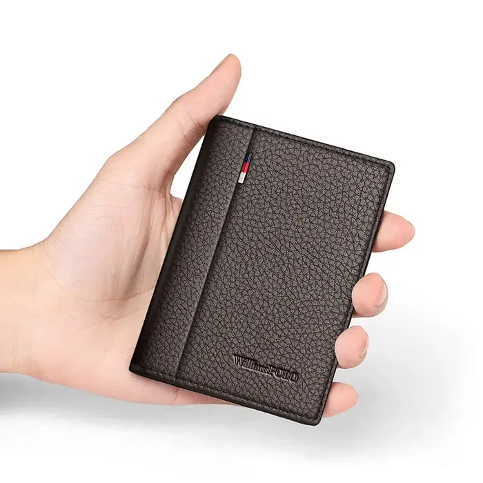 Marque de luxe Mini Ultra-mince petit portefeuille hommes court en cuir