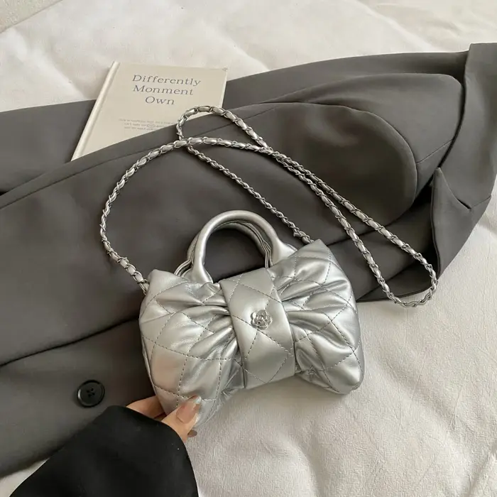 Super Mini sac à bandoulière avec poignée courte pochette mode sac à main argent sac dame filles ten