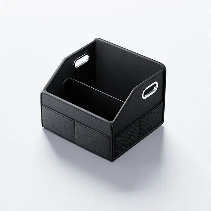 Organisateur de rangement pliable – Boîte fourre-tout en cuir PU pour coffre de voiture, SUV, maison