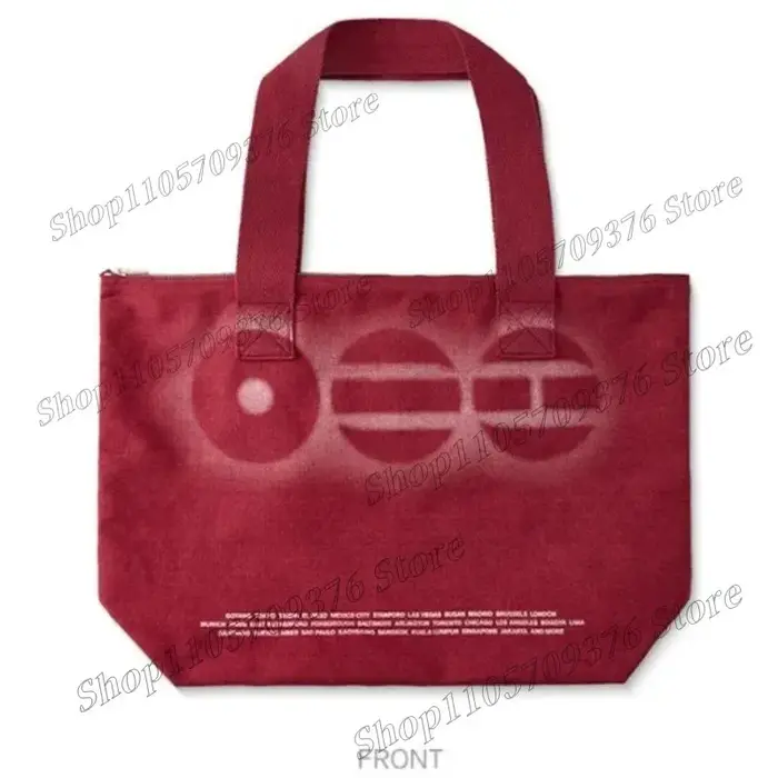 Sac fourre-tout en toile imprimé ARIRANG noir et rouge