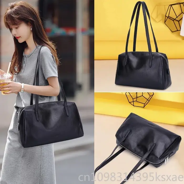 Sac fourre-tout en cuir souple tanné végétal pour femme