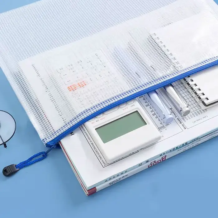 Pochette à Documents en Maille avec Fermeture Éclair