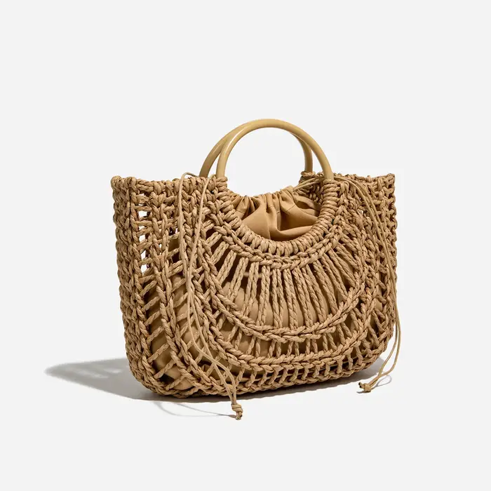 Sac à main bohème tressé ajouré pour femme