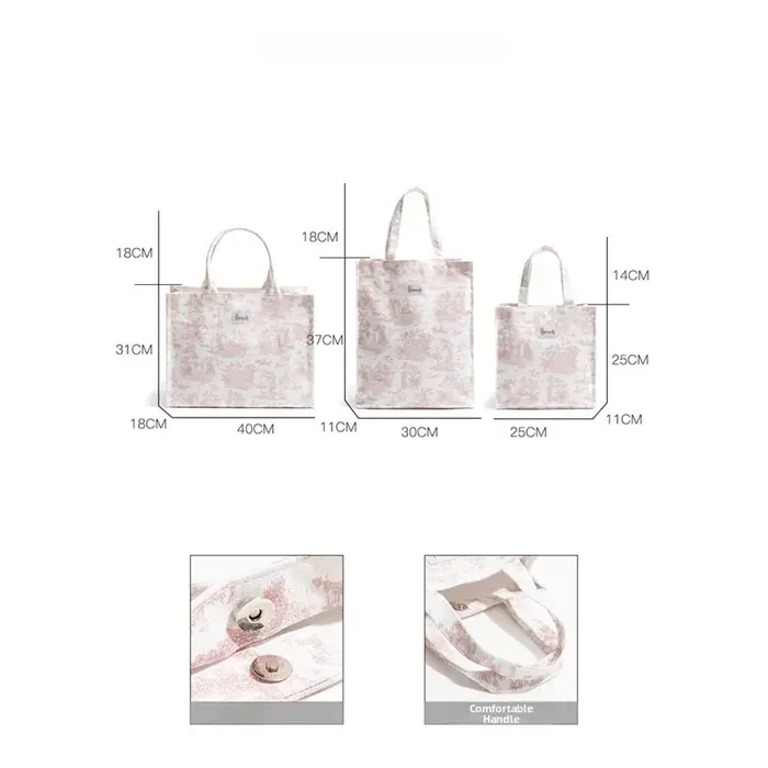 Sac fourre-tout en toile de grande capacité