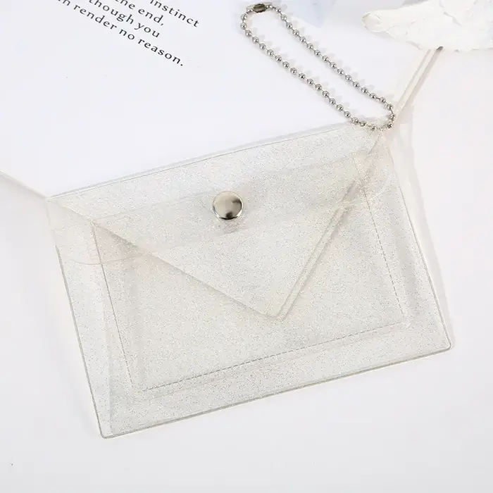 Pochette à cartes transparente mignonne style Ins