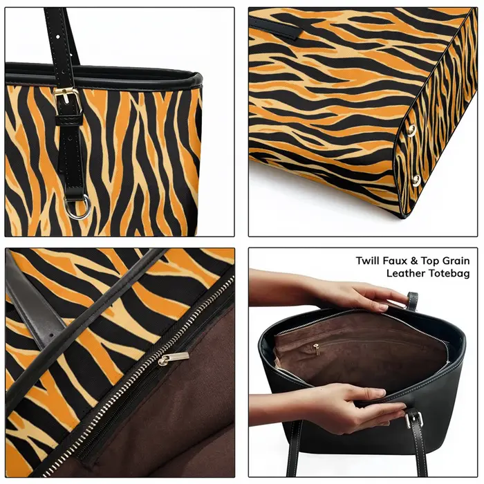Sac à bandoulière en cuir PVC Oxford imprimé léopard doré