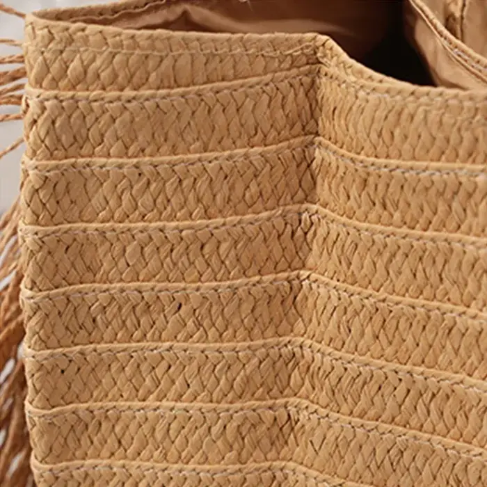 Sac fourre-tout en paille tissé pour femmes