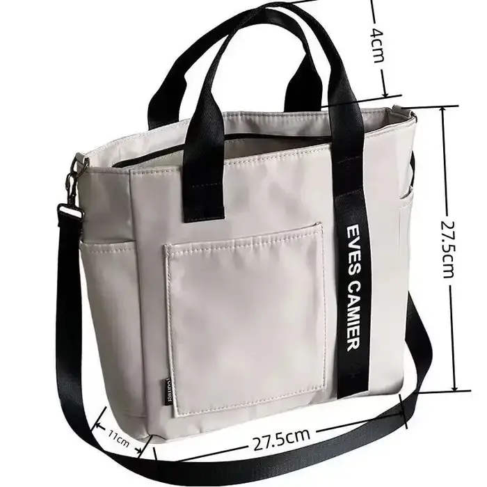 Nouveau Sac Fourre-tout Décontracté 2024 Grande Capacité Sac à Bandoulière en Nylon Imperméable Sac à Main en Toile Sacs Messager Simples et Tendance pour Étudiantes