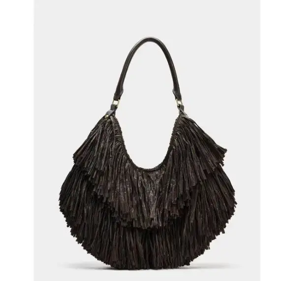 Sac fourre-tout bohème vintage à franges, tissé à la main, léger, respirant, grande capacité, avec p