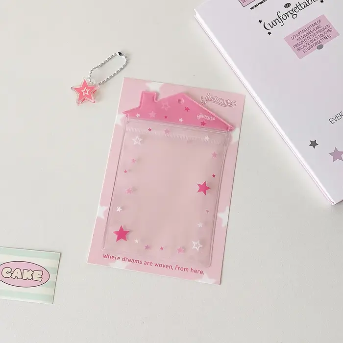 Sac de dessin animé pendentif porte-carte INS Transparent petite maison en forme de poupée sac de ra