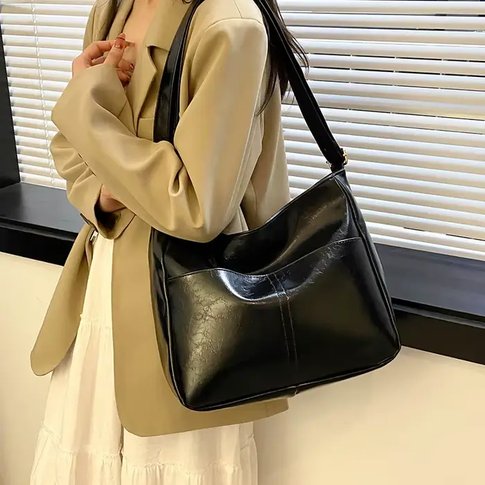 Sac à Main en Cuir Rouge de Grande Capacité pour Femme, Fourre-Tout Assressenti, Décontracté, de Haute Qualité, Nouvelle Collection