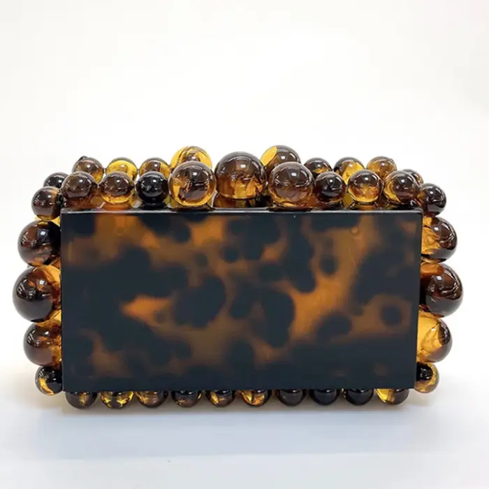Pochette de soirée en perles léopard pour femmes