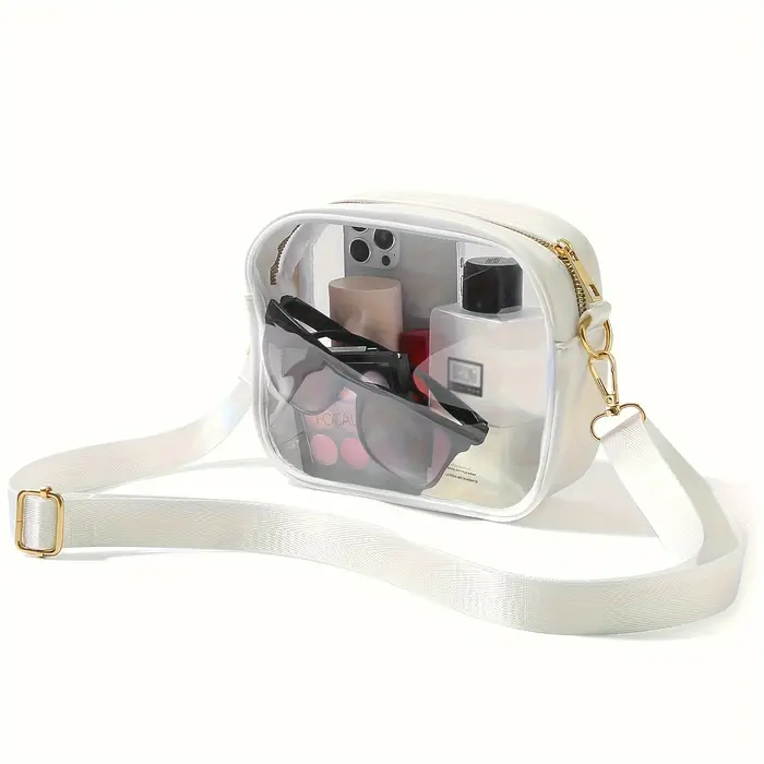 Sac transparent approuvé par le stade, sac transparent à bandoulière pour concerts, événements sport