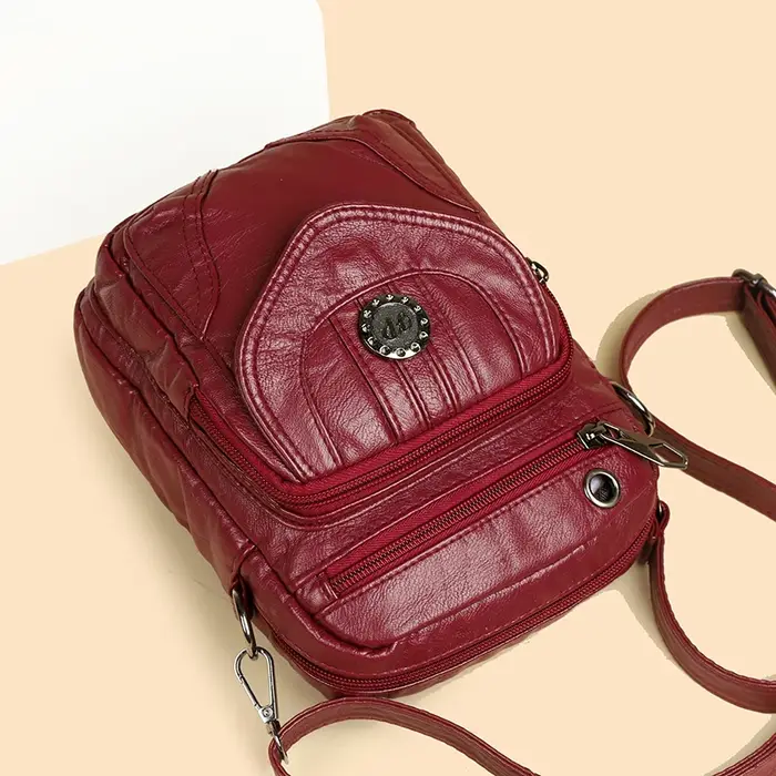 Petit sac à bandoulière en cuir Pu souple pour femmes