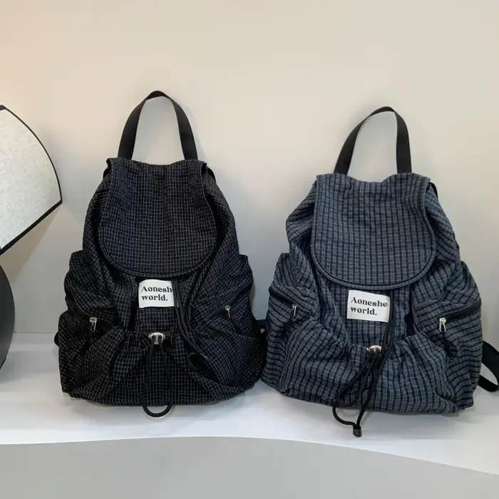Sacs à dos décontractés en Nylon à carreaux
