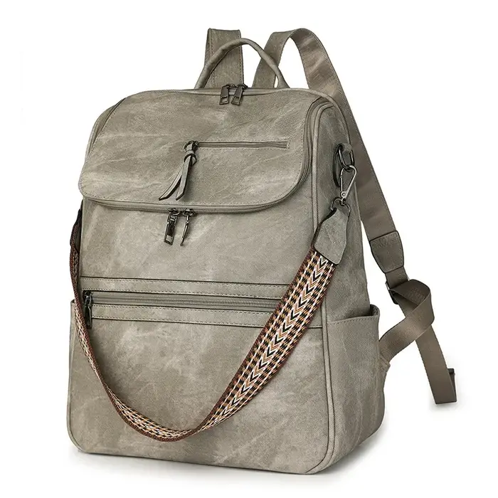 Sac d'affaires rétro en PU, Sac à dos d'université tendance pour la rentrée scolaire, Sac à dos à la