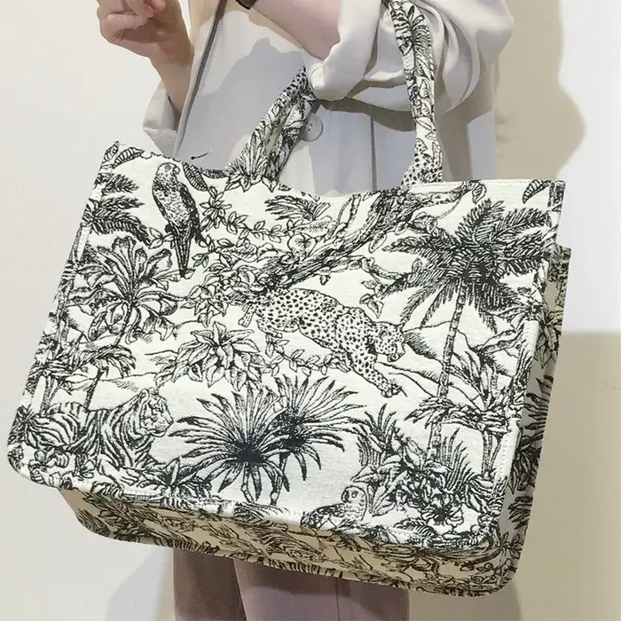 Sac à main pour femme, sac fourre-tout brodé