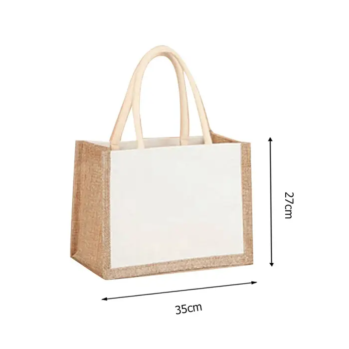 Sac fourre-tout en toile de jute réutilisable vintage