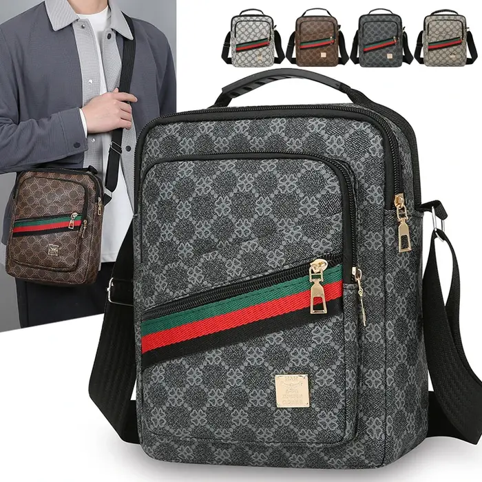Sac bandoulière homme multi-couches grande capacité imperméable en tissu Oxford